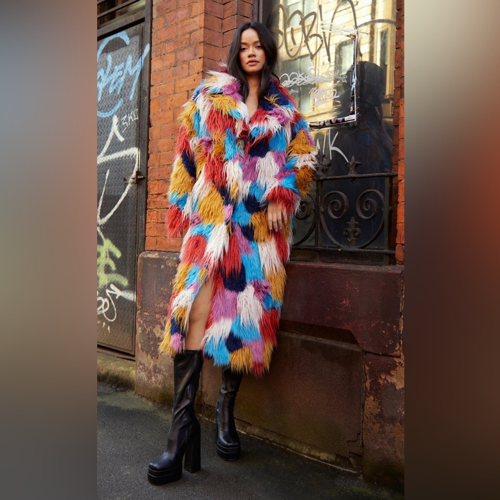 NWT Mongolian Longline Faux Fur Coat (14) - Picture 2 of 14